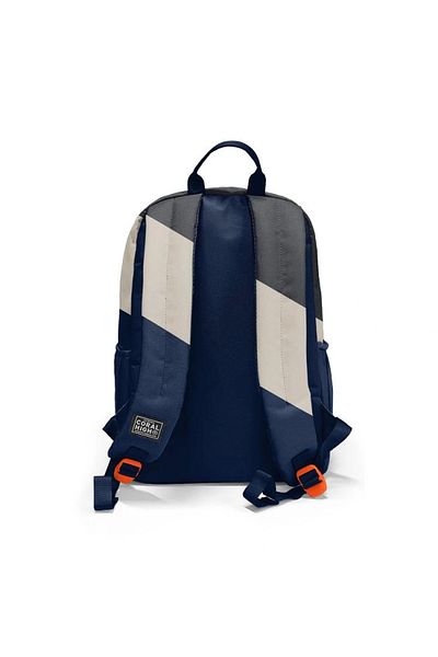 Coral High 23693 Kids Dark Blue Dark Gray Beige Color Four Compartment Backpack