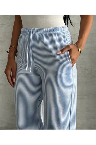 QUMRULİFE Yüssbutik Boutique Waterway Striped Pocket Pants