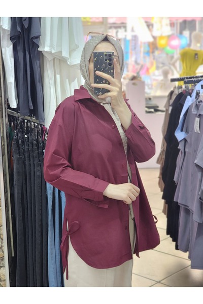 ÇİZGİ Hijab Shirt with Ties on the Sides