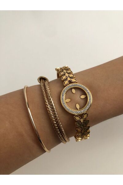 MERN BUTİK Altın Takmak İçin Çeyrek Uyumlu Çelik Kelepçe Bileklik %100 Paslan...