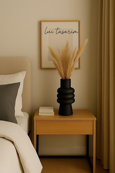 Lui Tasarım Black Exquisite Ceramic Vase Meri Nordic Style Modern Minimalist Simple Decorative 23cm Vase