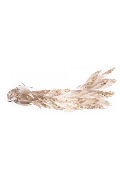 JollyMag Christmas decoration, peacock, gold and white, 50x20x23 cm