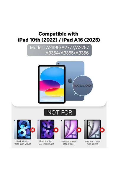 XIUWOO Case with Keyboard Wireless Bluetooth Protective Case for iPad 11th/10th Gen, Black