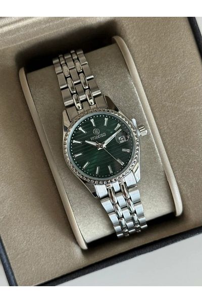 Homies Guaranteed Premium Women Wrist Watch Silver (Green Dial) Rshms-244