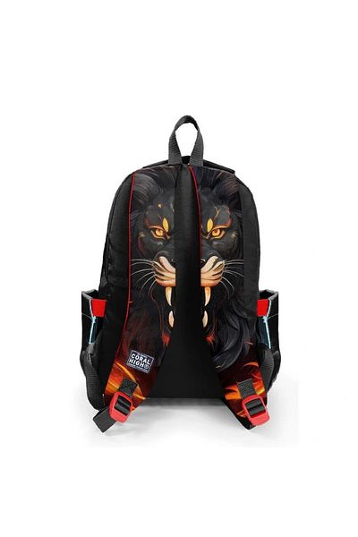Coral High 23671 Rucsac cu trei compartimente cu model LEU NEGRU pentru copii