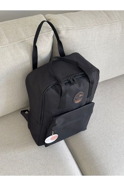 BAGLOVİS Polyester Fabric Black Backpack with Front Pocket En28 Boy40