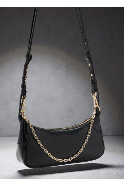 MANGO Woman Double Handle Chain ​​Women's Shoulder Bag