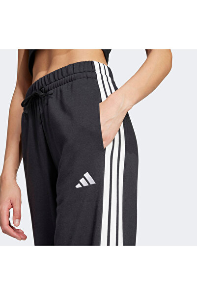 adidas Essentials 3 Stripes Open Hem French Terry Kadın Siyah Eşofman Altı