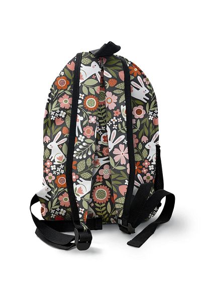 Kokopatik Floral Rabbit Patterned Backpack