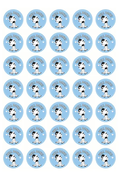 Cuppy Box Well Done Zebra 1 Sheet A4 Size 35 Pieces Sticker