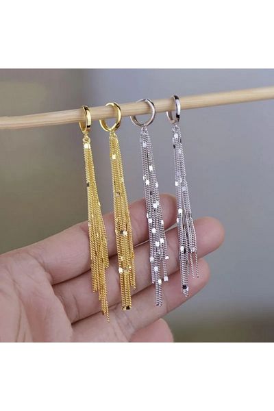 İPAR AKSESUAR Stylish Earrings with Gold Chain