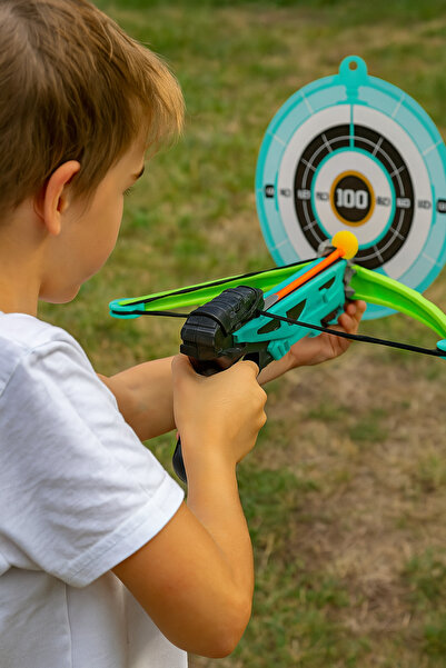 Duman Oyuncak Ok Yay Seti Arbalet | Vantuzlu Dartlı Yay ve Hedef Tahtası | 3+ Yaş