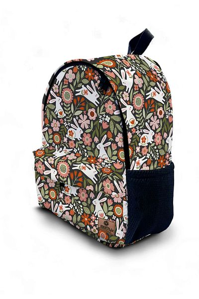 Kokopatik Floral Rabbit Patterned Backpack