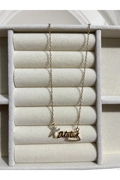 DELLS ACCESSORY Atatürk imza Gold Çelik Kolye