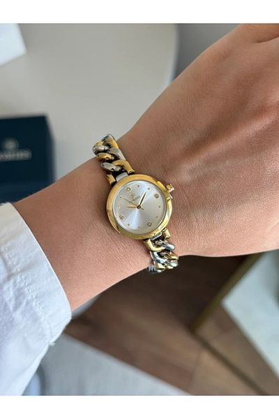 Homies Guaranteed Premium Women's Wristwatch Gold-Silver (White Dial) Rshms-240