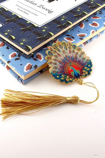 Solfera Pheasant Simbolul Eleganței Semn de carte cu ciucuri Semn de carte metalic AY066