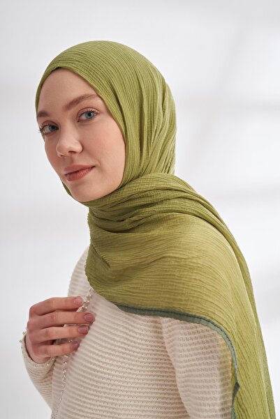 ARMANDA Muslin Piped Shawl 3352-Olive
