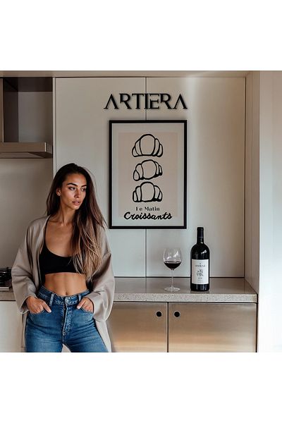 HİGUERA Croissant - Masă de bucătărie în stil italian mediteranean modern cu cadru din lemn, decorare pentru bar cafenea bucătărie