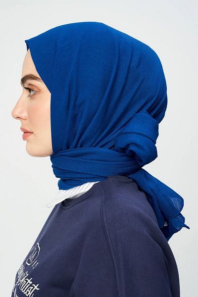 Modakaşmir Βαμβακερό σάλι Kraş Midnight Blue