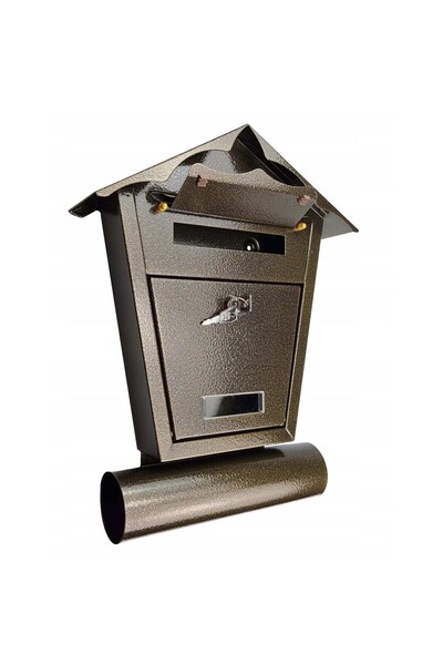 JollyMag Mailbox, with space for newspaper, gold, B6 format, 29.5x7.5x37.5 cm, Damech
