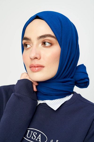 Modakaşmir Βαμβακερό σάλι Kraş Midnight Blue