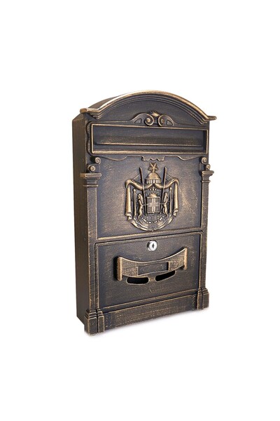 JollyMag Mailbox, aluminum, antique bronze, 25.5x9x41 cm