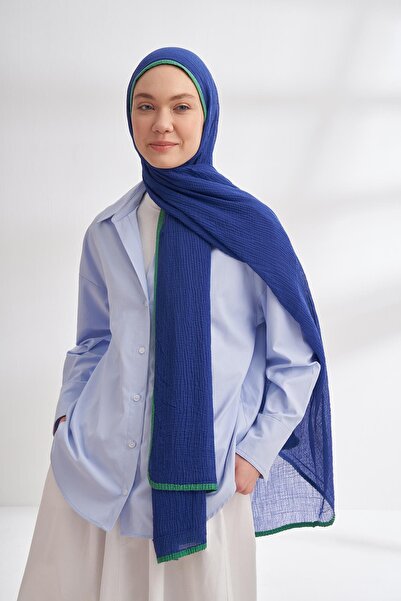 ARMANDA Müslin Biyeli Şal 3352-Morcivert