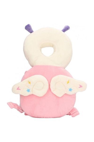 Flo Pernă tip rucsac cu protecție pentru cap, flexibilă, suport pentru gât pentru bebeluși, stil insectă, 33x6x19 cm, 180 g, roz