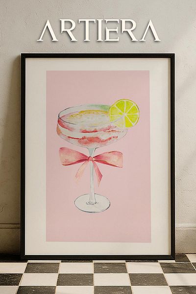HİGUERA Cocktails Modern Stil Italian Mediterranean Masă de Bucătărie Cu Cadru Din Lemn, Decorare Bucătărie Cafenea Bar