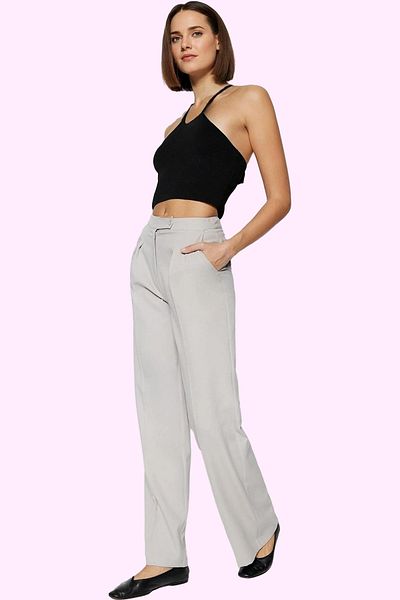 PayBuy Women's Wide Leg Trousers Woven Fabric Regular Waist Regular Size Casual Elegance Quality Material