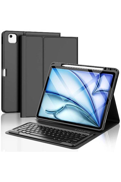 XIUWOO iPad Air 13 2024 M2 Keyboard Case | iPad Pro 12.9 6/5/4/3rd Gen with Wireless keyboard Black