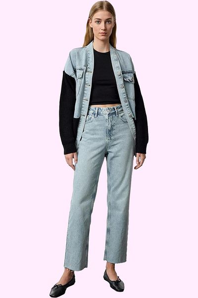 PayBuy Women's High Waist Straight Jean Pants Cotton Denim Casual Style Summer Must-Have