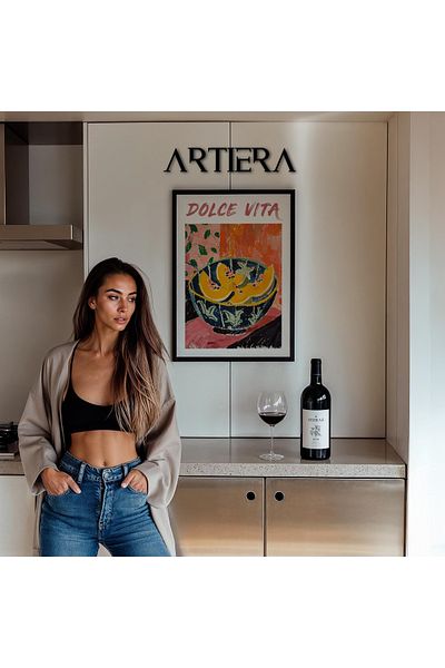 HİGUERA Fructe - Masa de bucatarie cu rama din lemn in stil italian mediteranean modern, decorare pentru bar cafenea bucatarie
