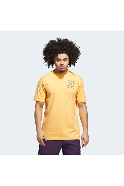 adidas Graphic Men's Orange Basketball T-Shirt