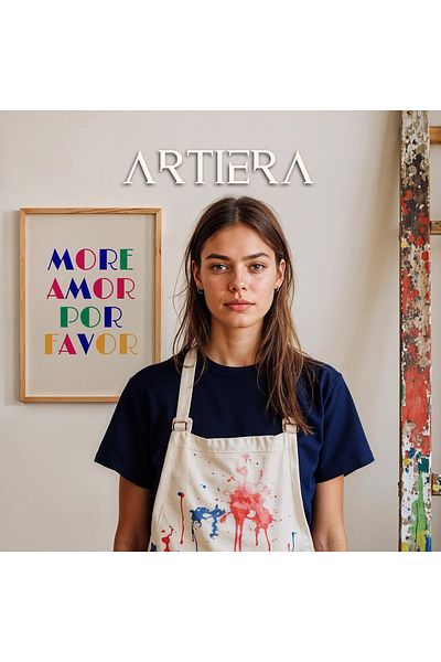 HİGUERA Tipografie Modernă Stil Italian Mediteranean Masa de Bucătărie Cu Cadru Din Lemn, Decorare Bucătărie Cafenea Bar