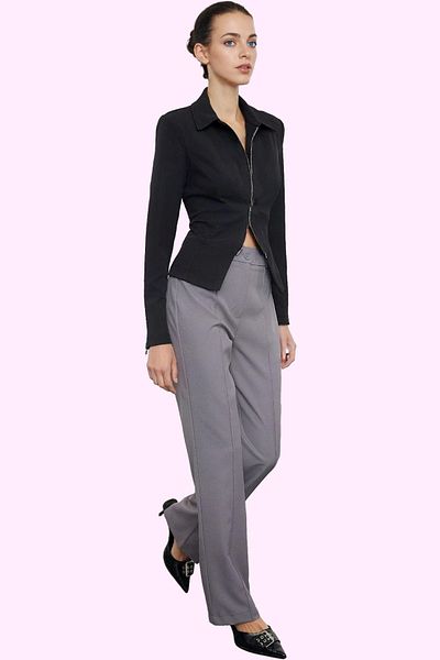 PayBuy Women's High Waist Straight Pants Woven Fabric Casual Daily Weekend Durable Material