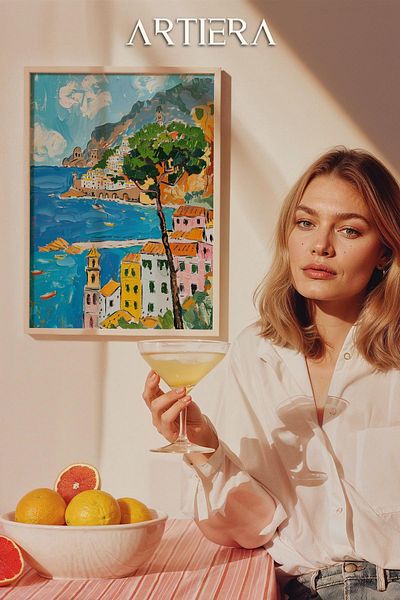 HİGUERA Masa de bucatarie cu rama din lemn in stil italian mediteranean modern Amalfi, decorare pentru bar cafenea bucatarie