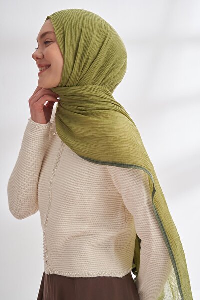 ARMANDA Muslin Piped Shawl 3352-Olive