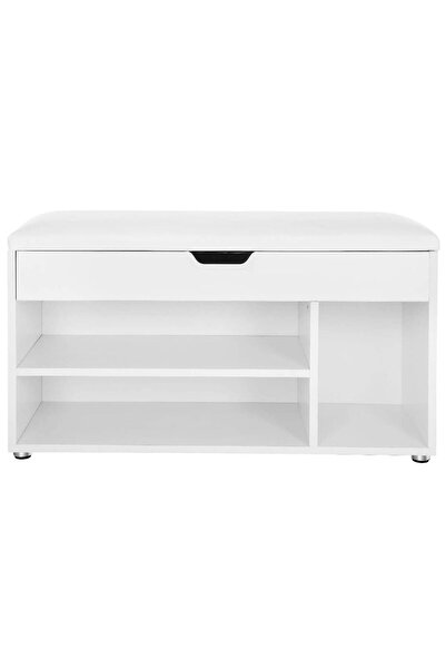 JollyMag Banca depozitare incaltaminte, pantofar pentru hol, Vasagle, pal, 3 rafturi, alb, 80x30x44 cm