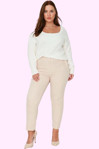 PayBuy Women's High Waist Cigarette Shape Woven Pants for Work Color Daily Use Modern Design