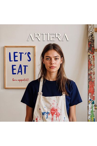 HİGUERA Tipografie Modernă Stil Italian Mediteranean Masa de Bucătărie Cu Cadru Din Lemn, Decorare Bucătărie Cafenea Bar