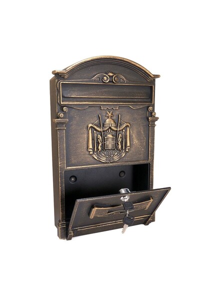 JollyMag Mailbox, aluminum, antique bronze, 25.5x9x41 cm