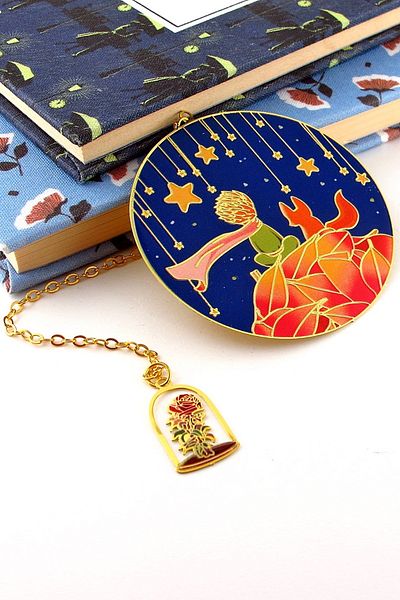 Solfera Micul Prinț Le Petit Prince Semn de carte Metal Bookmark Book Mark cu lanț AY057