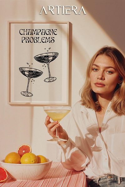 HİGUERA Cocktails Modern Stil Italian Mediterranean Masă de Bucătărie Cu Cadru Din Lemn, Decorare Bucătărie Cafenea Bar
