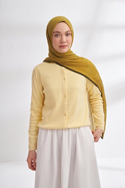 ARMANDA Muslin Piped Shawl 3352-Zeytin