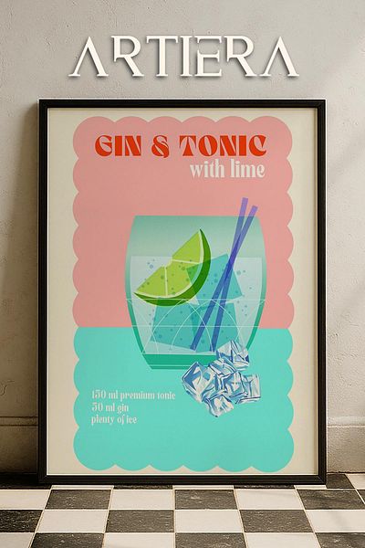 HİGUERA Cocktails Modern Stil Italian Mediterranean Masă de Bucătărie Cu Cadru Din Lemn, Decorare Bucătărie Cafenea Bar