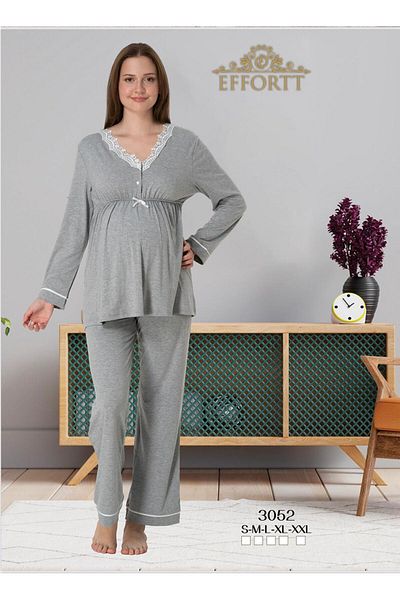 EM&FA TEKSTİL Pregnant Maternity Pajama Set