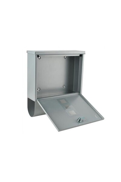 JollyMag Mailbox with newspaper slot, galvanized steel, silver, 30.7x10x34 cm