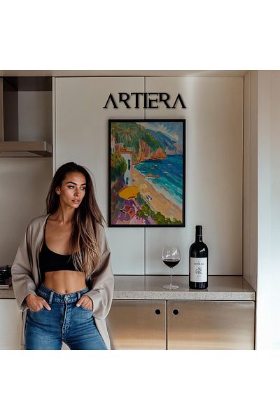 HİGUERA Masa de bucatarie cu rama din lemn in stil italian mediteranean modern Amalfi, decorare pentru bar cafenea bucatarie