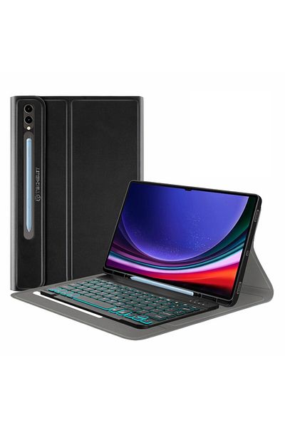 Flo Protective Case with Keyboard for Samsung Galaxy Tab S9 Ultra/S10 Ultra, A58, Silicon Flex, Deep Dar